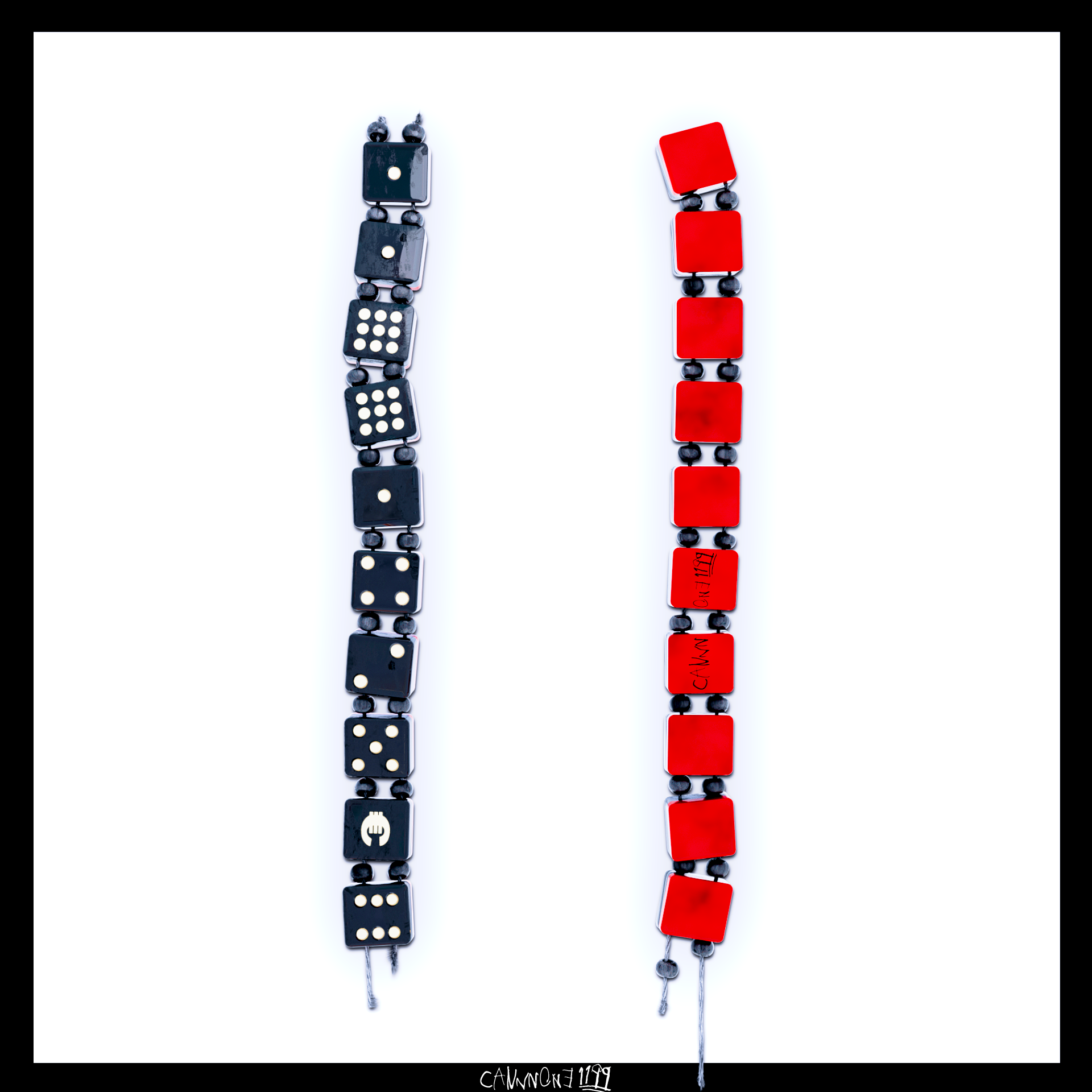 Dice Bracelet - Red & Black