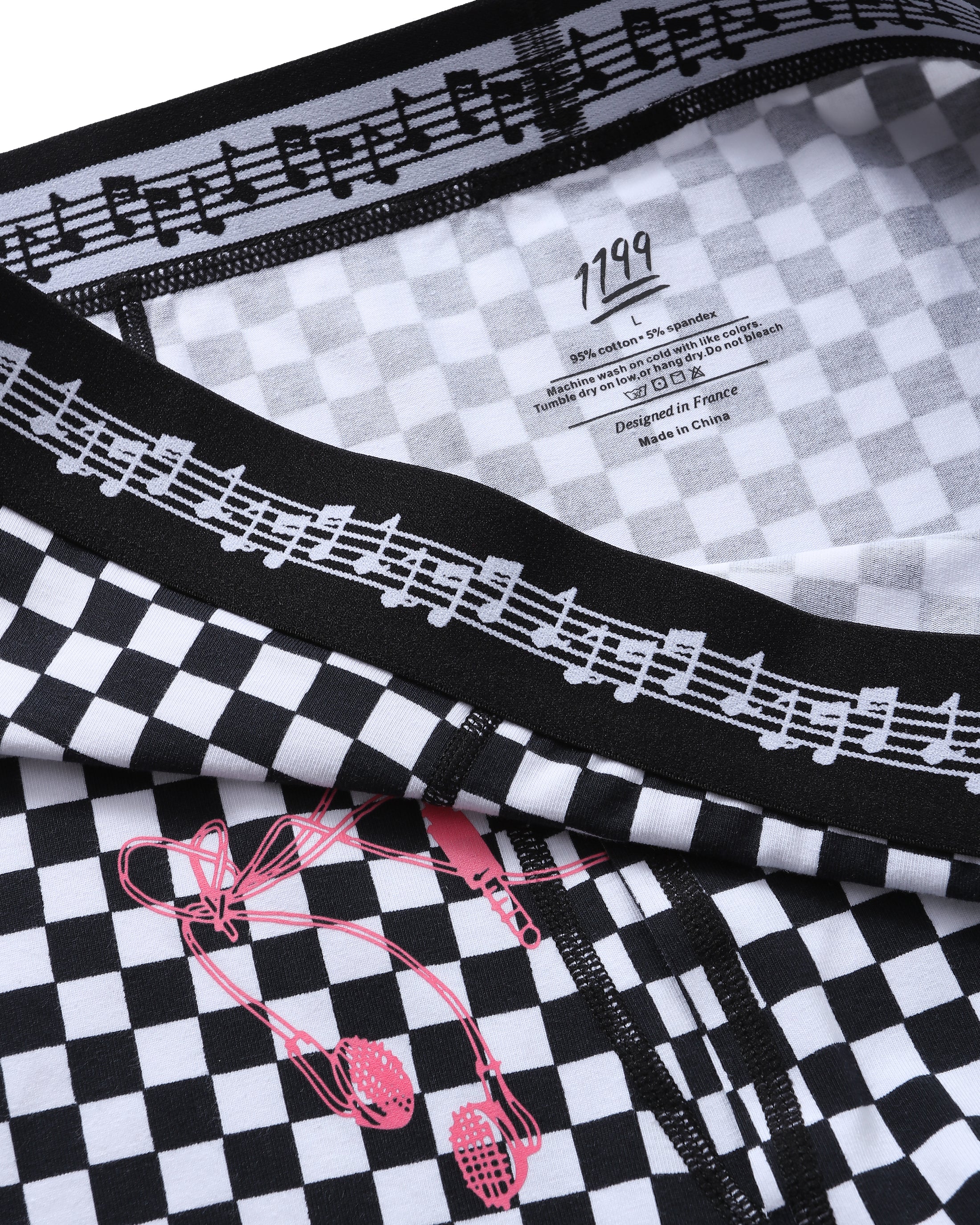 Triple Black, Red/White and Checkered EarBoxers (PACK OF 3)