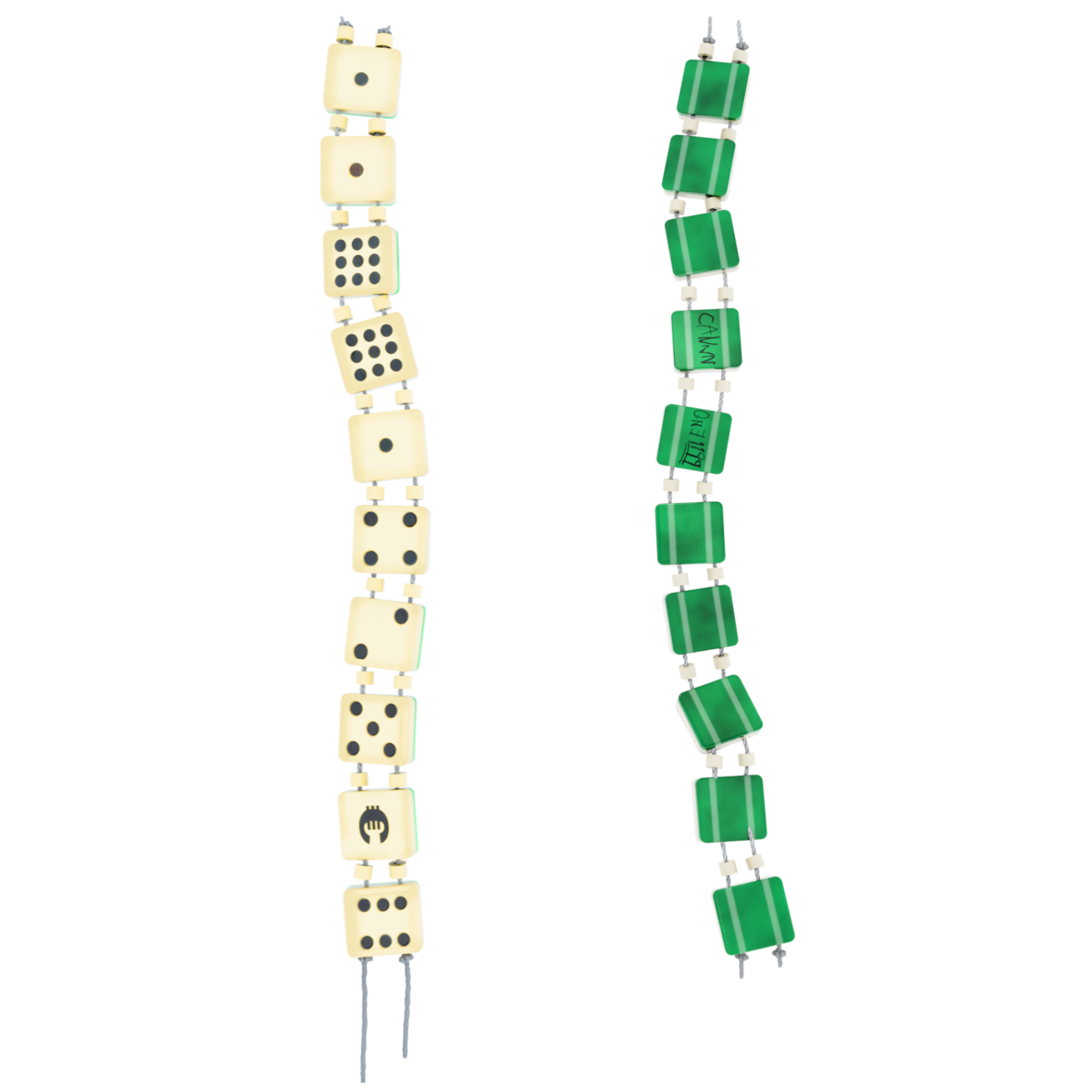 Dice Bracelet - Green & White