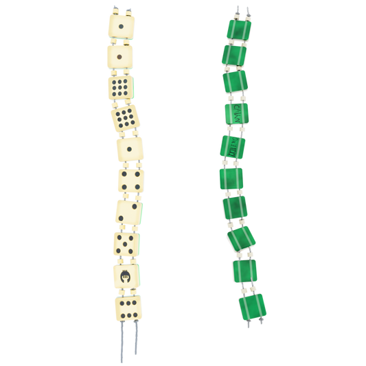 Dice Bracelet - Green & White