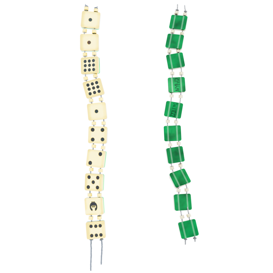 Dice Bracelet - Green & White