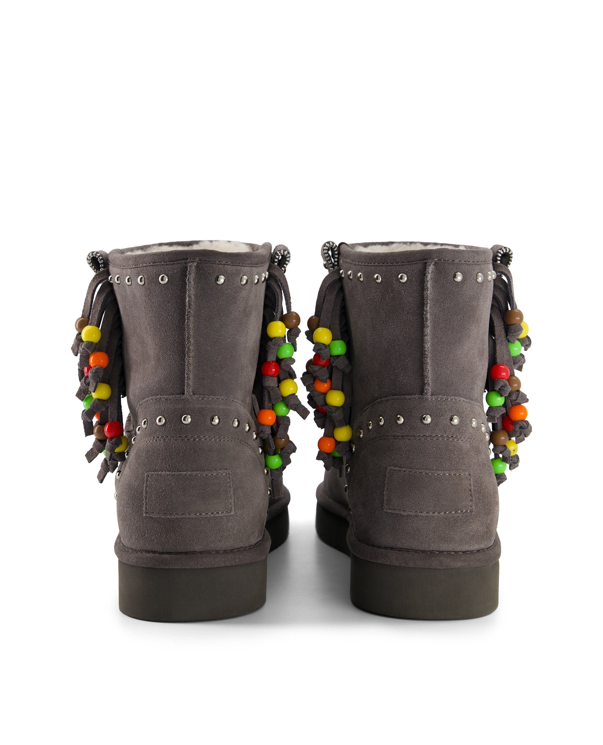 Surfer Beaded Boots - Warm Grey