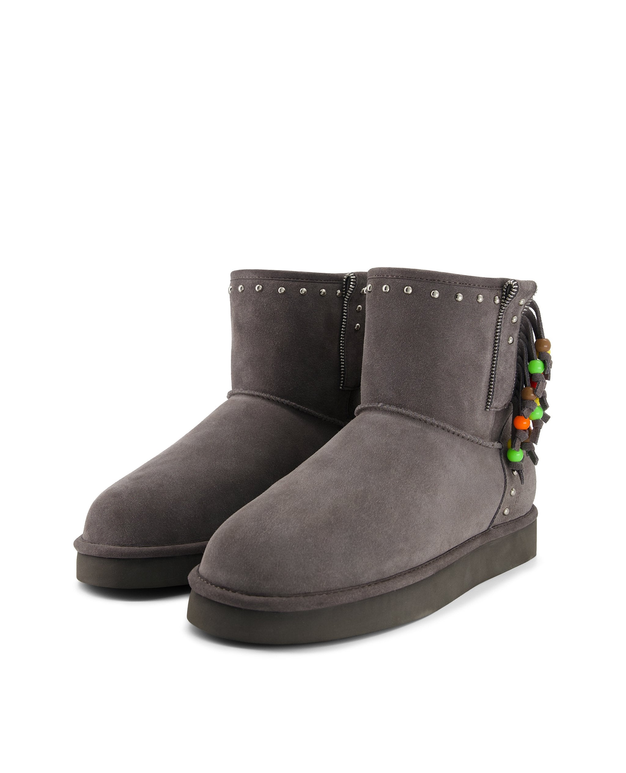 Surfer Beaded Boots - Warm Grey