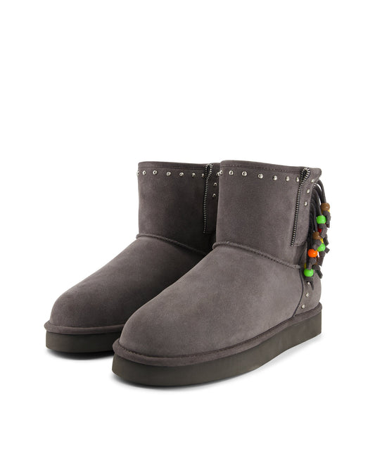 Surfer Beaded Boots - Warm Grey