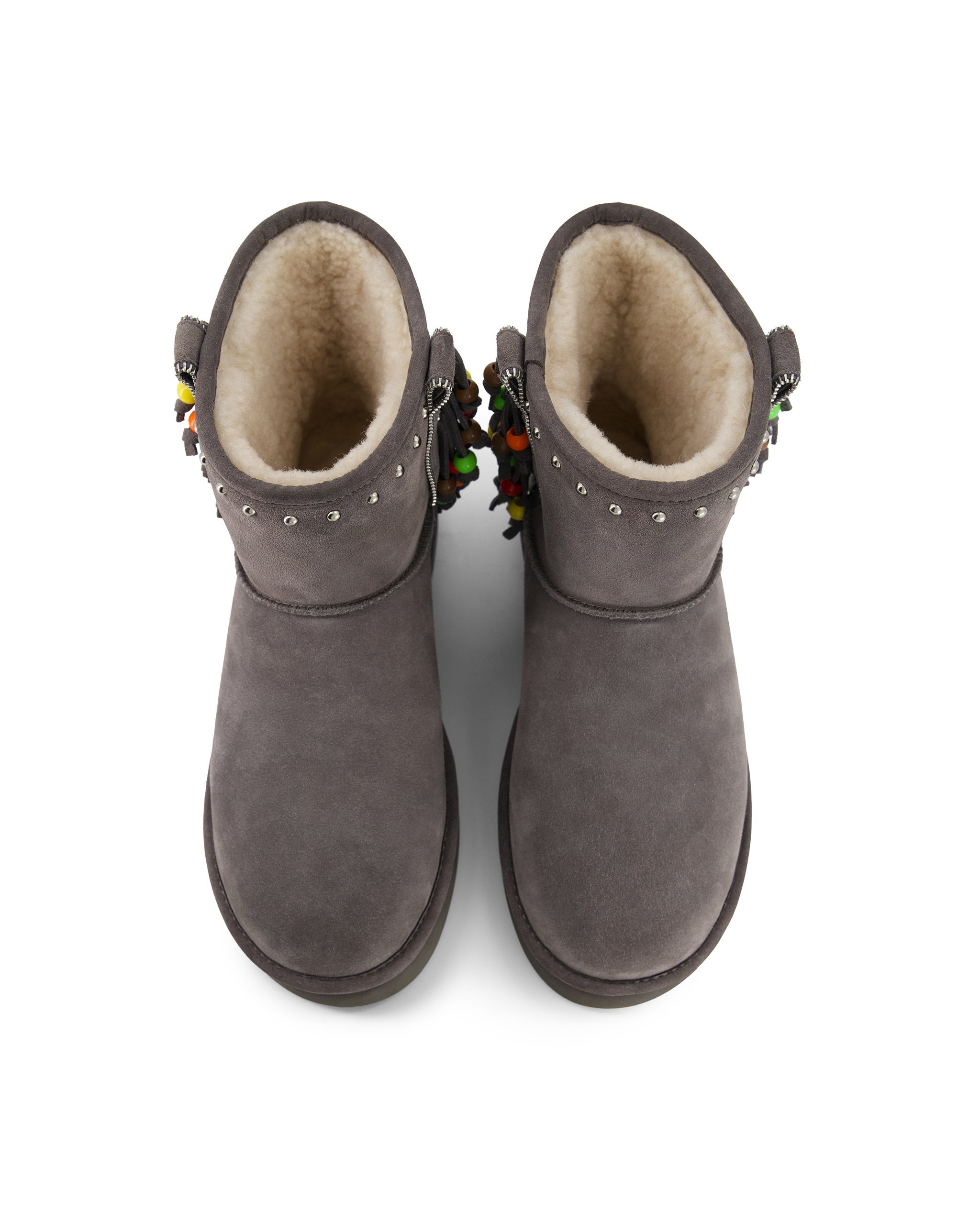 Surfer Beaded Boots - Warm Grey