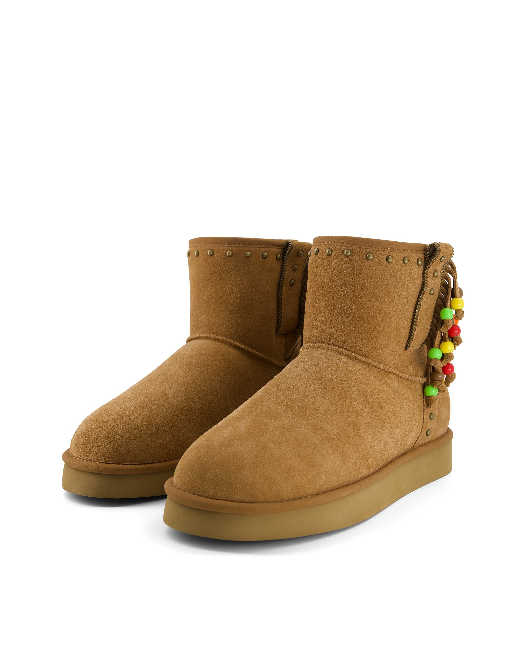 Surfer Beaded Boots - Beige
