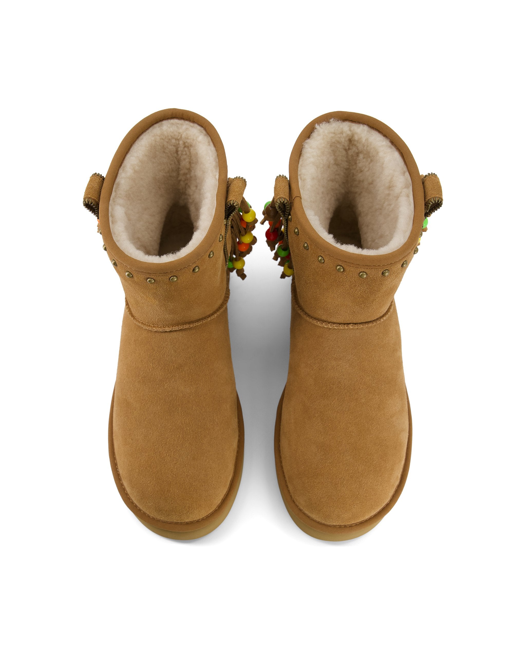 Surfer Beaded Boots - Beige