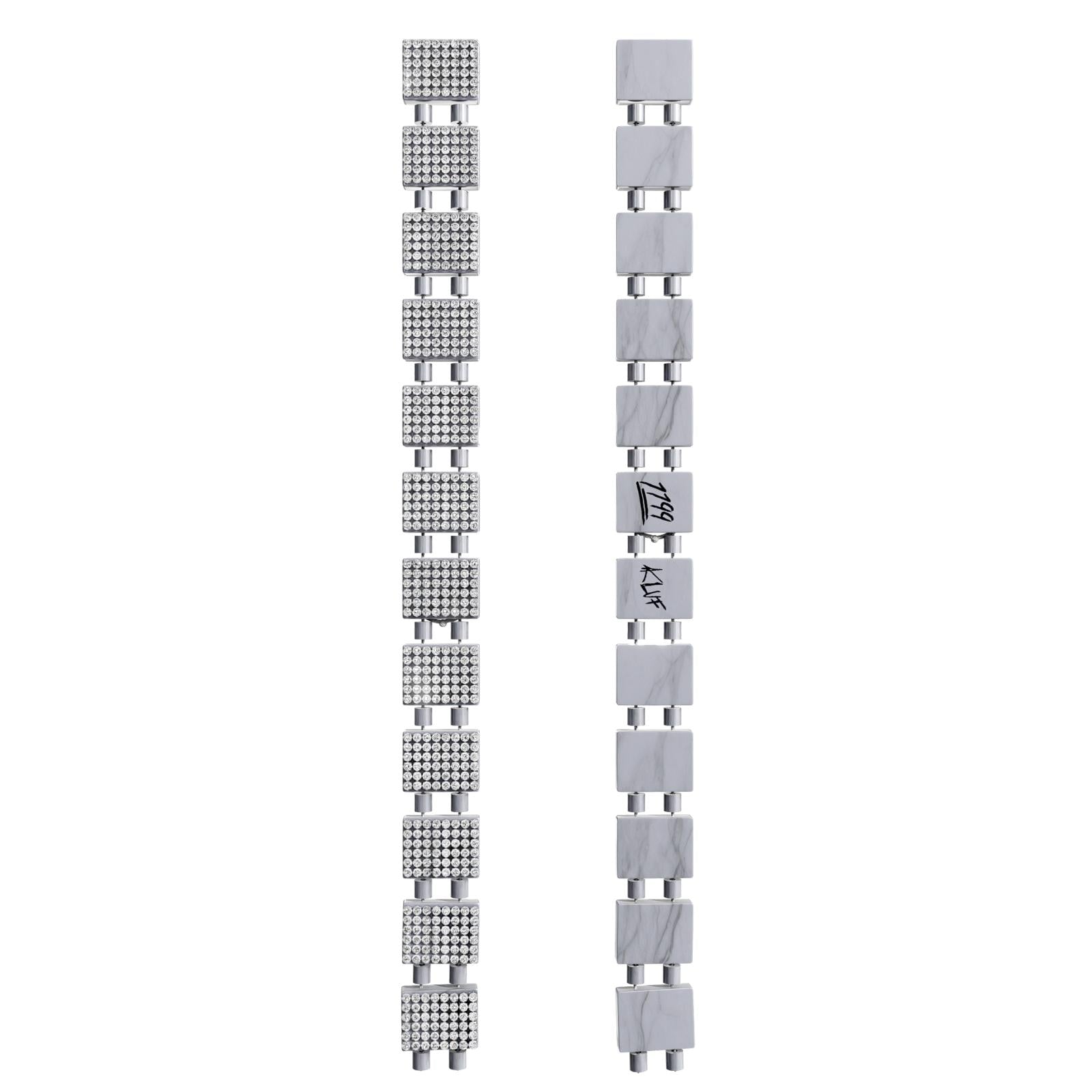 White Rhinestone Bracelet - KLUF – 1199.fm