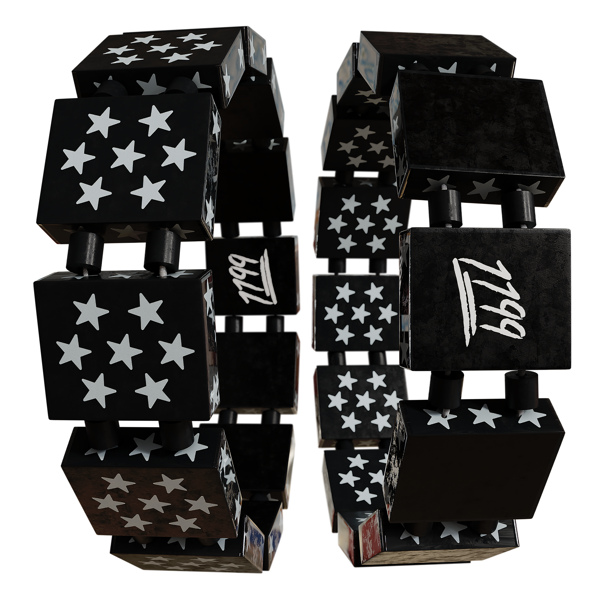 White on Black Stars