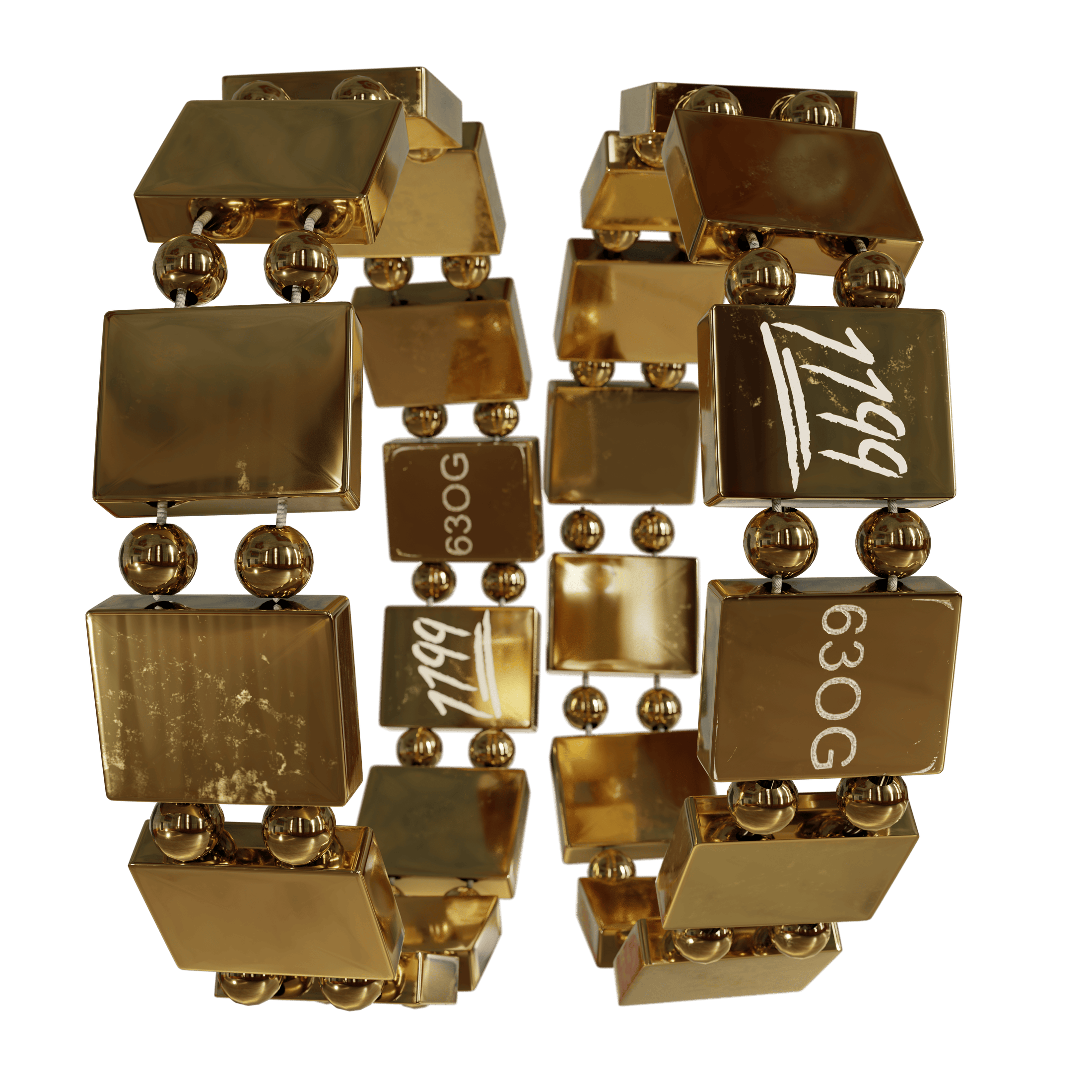 Stainless Steel Gold Plated Bracelet - 63OG